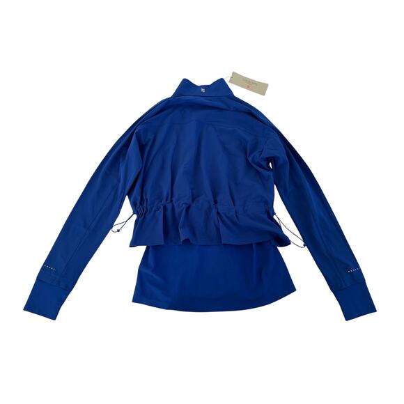 NWT Sweaty Betty Womens Size 6 Blue Fast Lane Zip Up Running Jacket Athleisure - Picture 2 of 16